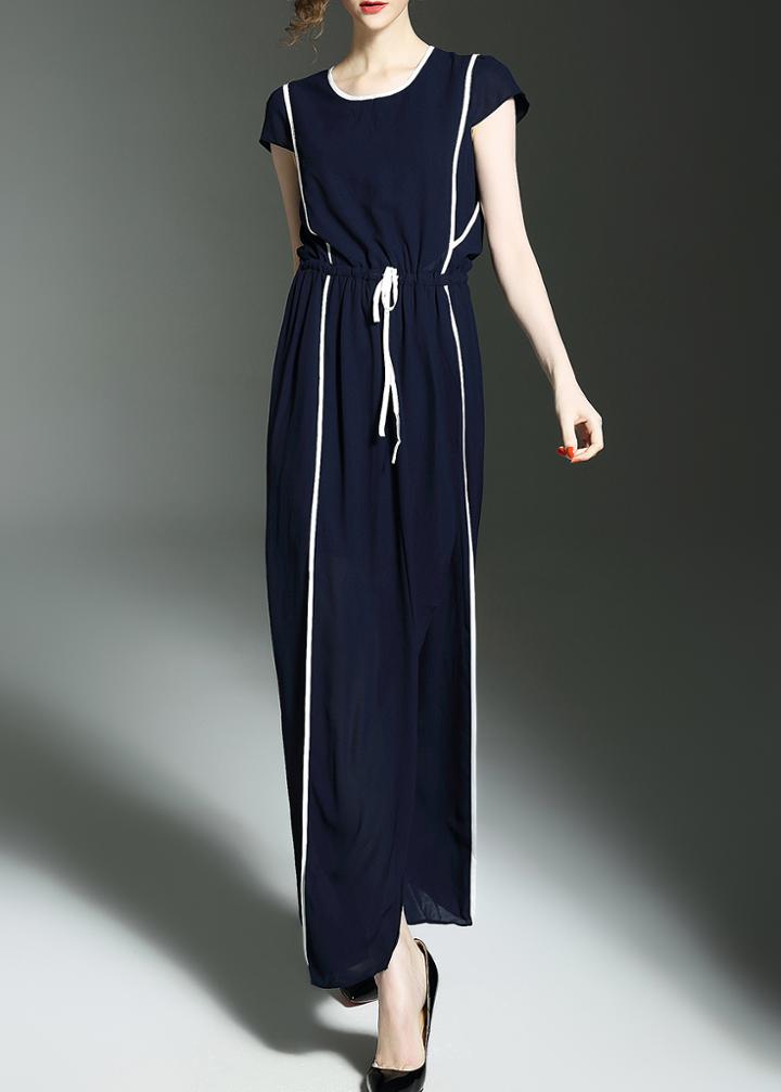 Shein Color Block Drawstring Maxi Dress