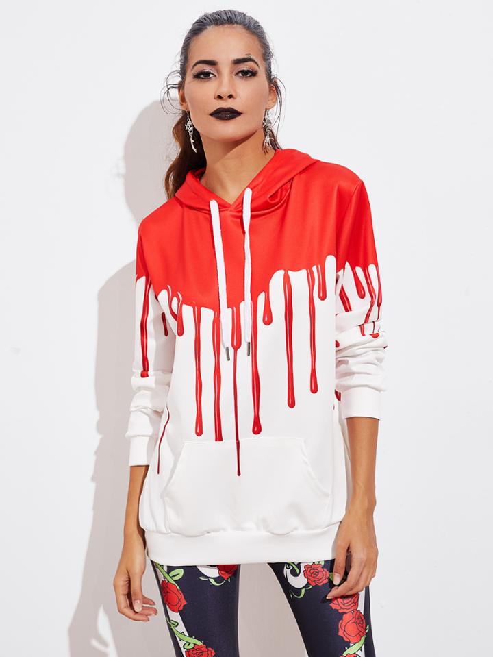 Shein Halloween Blood Dripping Print Hoodie