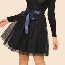 Shein 50s Self Tie Mesh Skirt