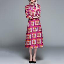 Shein Self Tie Neck Box Print Dress