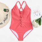 Shein Lace Up Front Swimsuit