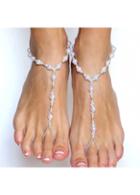 Rosewe Stretchy Solid White Artificial Pearl Anklet
