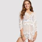 Shein Floral Lace Insert Cover Up Top