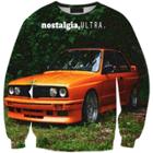 Shein 3d Digital Printing Orange Car Ladies Sweatshirts