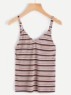 Shein Striped Double Scoop Ribbed Cami Top