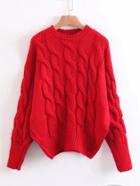 Shein Cable Knit Drop Shoulder Jumper Sweater
