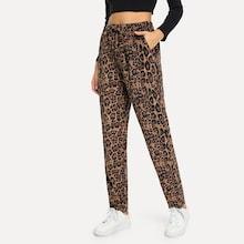 Shein Leopard Print Slant Pocket Pants