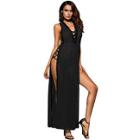 Shein High Split Criss Cross Dress With Thong