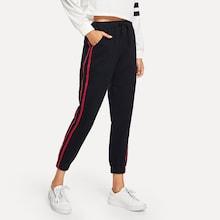 Shein Tape Detail Drawstring Pants