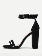 Shein Studded Decorated Two Part Block Heeled Sandals