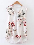Shein V-neckline Sleeveless High Low Top