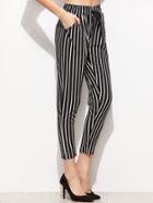 Shein Contrast Vertical Striped Drawstring Pants