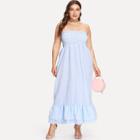 Shein Plus Tiered Ruffle Hem Shirred Tube Dress