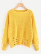 Shein Balloon Sleeve Lace Up Corset Sweater