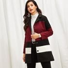 Shein Single Breasted Cut And Sew Panel Coat