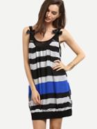 Shein Multicolor Striped Chiffon Loose Fit Dress
