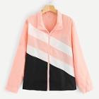 Shein Plus Cut-and-sew Zip Up Jacket