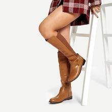 Shein Buckle Decor Knee High Boots