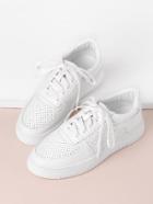 Shein Plain Lace Up Pu Sneakers