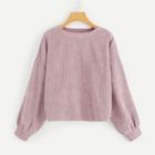 Shein Drop Shoulder Ribbed Cord Pullover