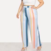 Shein Plus Multi Striped Wide Leg Pants