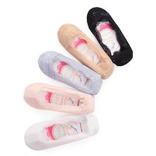 Shein 1 Pair Non-slip Lace Boat Socks - Color At Random