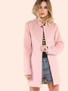 Shein Tailored Open Front Coat Blush