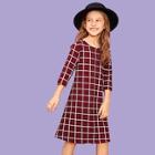 Shein Girls Grid Check Dress