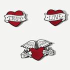 Shein Heart & Letter Brooch Set 3pcs