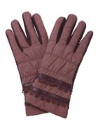 Shein Coffee Winter Outdoor Thermal Gloves With Lace Detail