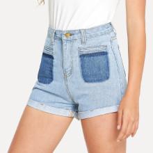 Shein Roll-up Denim Shorts