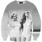 Shein 3d Digital Printing In Europe And America Beautiful White Sweatshirts Hedging