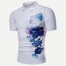 Shein Men Floral Print Polo Shirt