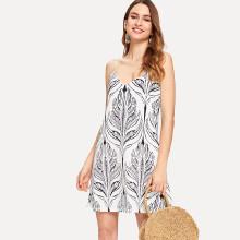 Shein Leaf Print Cami Dress