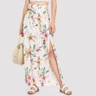 Shein Floral Print Split Side Skirt