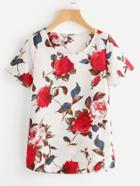 Shein Random Flower Print Top