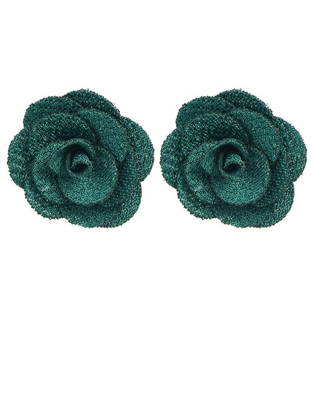 Shein Green Flower Stud Earrings