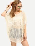 Shein Hollow Out Lace Poncho Blouse