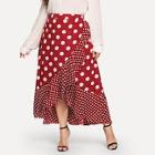 Shein Plus Polka Dot Print Ruffle Wrap Skirt