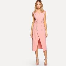 Shein Double Button Split Dress