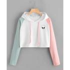 Shein Plus Cut And Sew Panel Hooded Sweatshirt