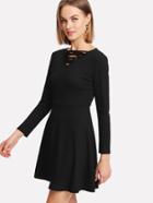 Shein Criss Cross Front Ribbed Dress