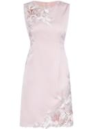 Shein Pink Embroidered Hollow Shift Dress