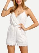 Shein White Spaghetti Strap Chiffon Romper