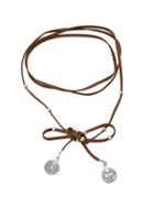 Shein Brown Multilayers Braided Pu Leather Choker Necklace