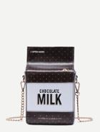 Shein Chocolate Milk Brown Pu Drink Bag With Chain Strap