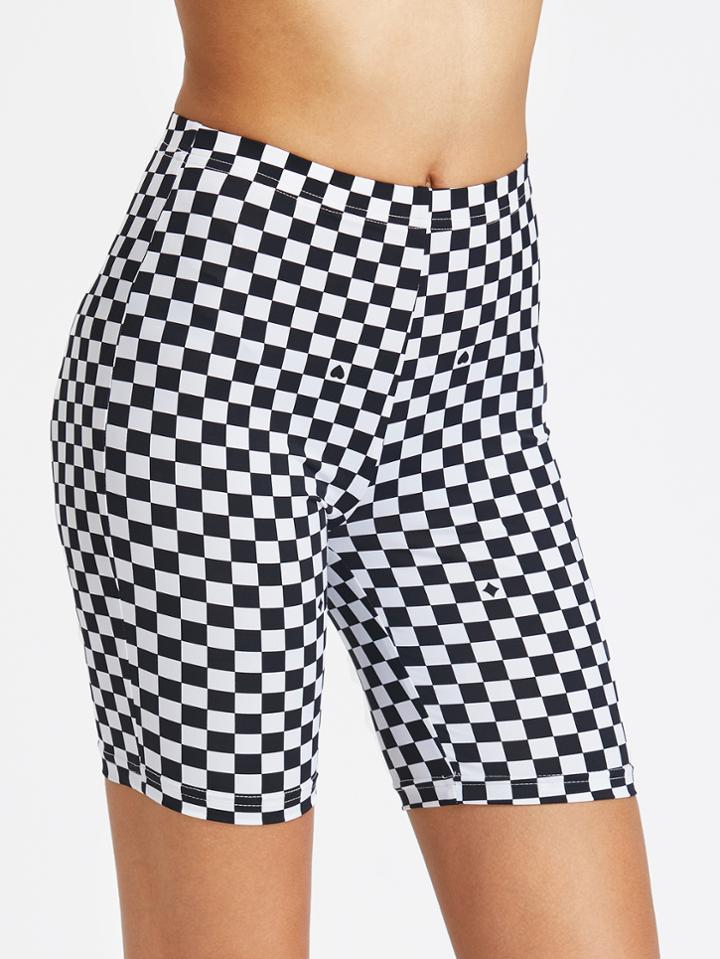 Shein Check Print Short Leggings