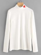 Shein High Neck Heart Patch Tee