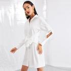 Shein Belted Solid Shirt Dress