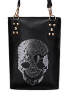 Shein Skull Shape Patch Studded Tote Bag